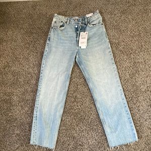 Zara straight high rise jeans